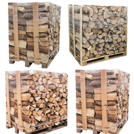 4 X Palettes (2 chêne blanc + 2 Hêtre/Charme) – Bûches de 50 cm