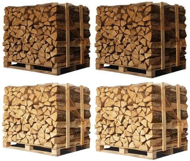 4 X Palettes (2 chêne blanc + 2 Hêtre/Charme) – Bûches de 33 cm